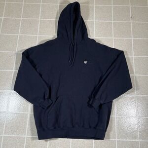 Vintage Big Dogs Embroidered Hoodie Sz Large Blue Hooded Sweatshirt